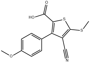 4-氰基-3-(4-甲氧基苯基)-5-甲基硫代噻吩-2-羧酸