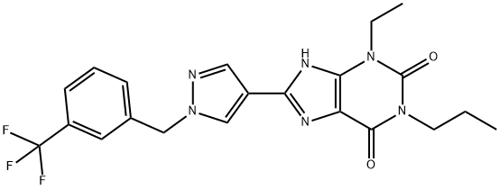 3-乙基-1-丙基-8-(1-(3-(三氟甲基)苄基)-1H-吡唑-4-基)-1H-嘌呤-2,6(3H,8H)-二酮