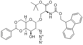 O-(2-叠氮-4,6-O-苯亚甲基-2-脱氧-α-D-吡喃半乳糖)-N-[(9H-芴-9-基甲氧基)羰基]-L-丝氨酸叔丁酯