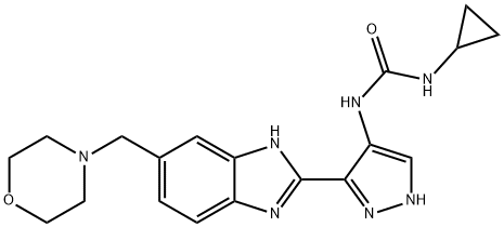 1-环丙基-3-(3-(5-(吗啉甲基)-1H-苯并[d]咪唑-2-基)-1H-吡唑-4-基)脲