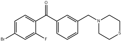 4-BROMO-2-FLUORO-3′-THIOMORPHOLINOMETHYL BENZOPHENONE